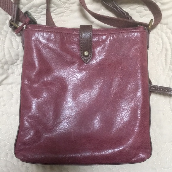 The Sak Pax Feather Design Burgundy Leather Crossbody Bag - Picture 2 of 16